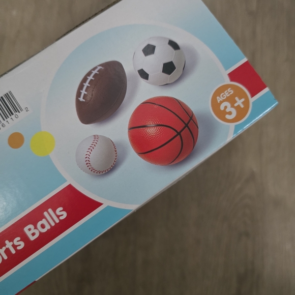 Play Day Sports Ball Set - Brown, White, Orange - Picture 3 of 4